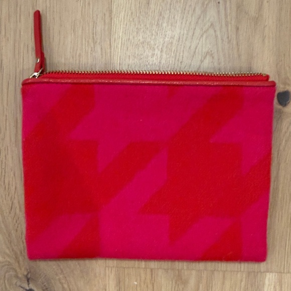 Kate Spade Red and Pink Houndstooth Pouch - Picture 4 of 6